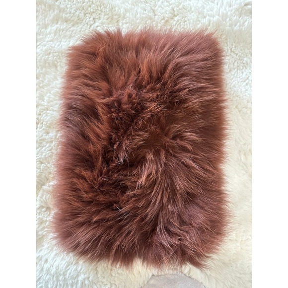 Loeffler Randall shadow fox Fur scarf burgundy red Infinity Neck Warmer Finland - Picture 3 of 6
